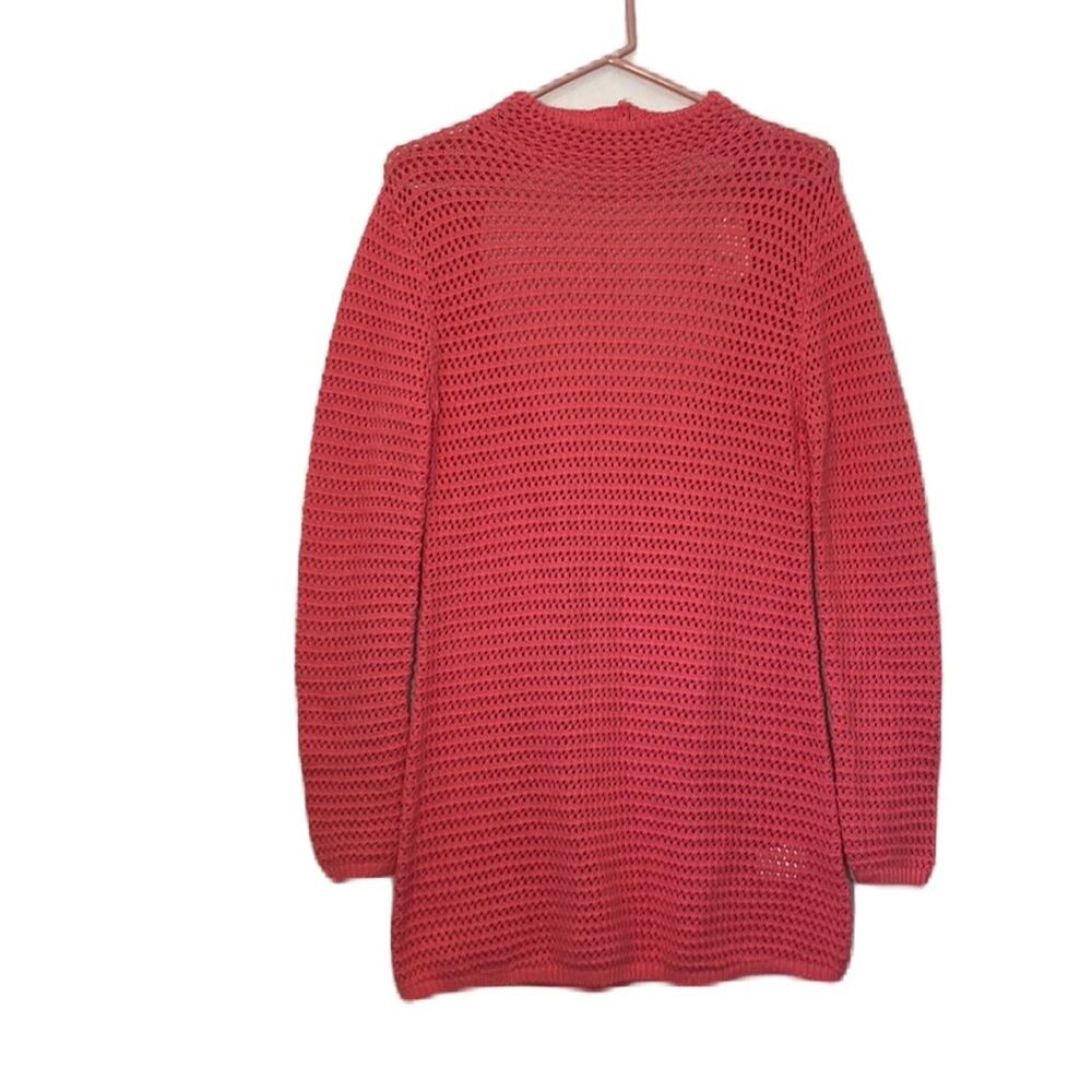 Free People FP Beach Pink Coral Loose Knit Open Back Summer Sweater Size M